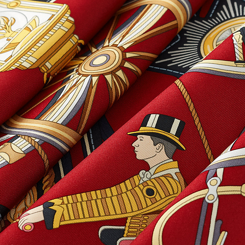 Stately Wheels scarf 90 - Red | Hermès Mainland China